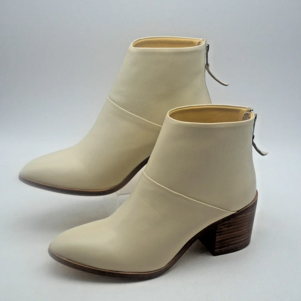 NEW Nisolo Women's 9 Dari Leather Ankle Boots Bootie Bone Cream No Box